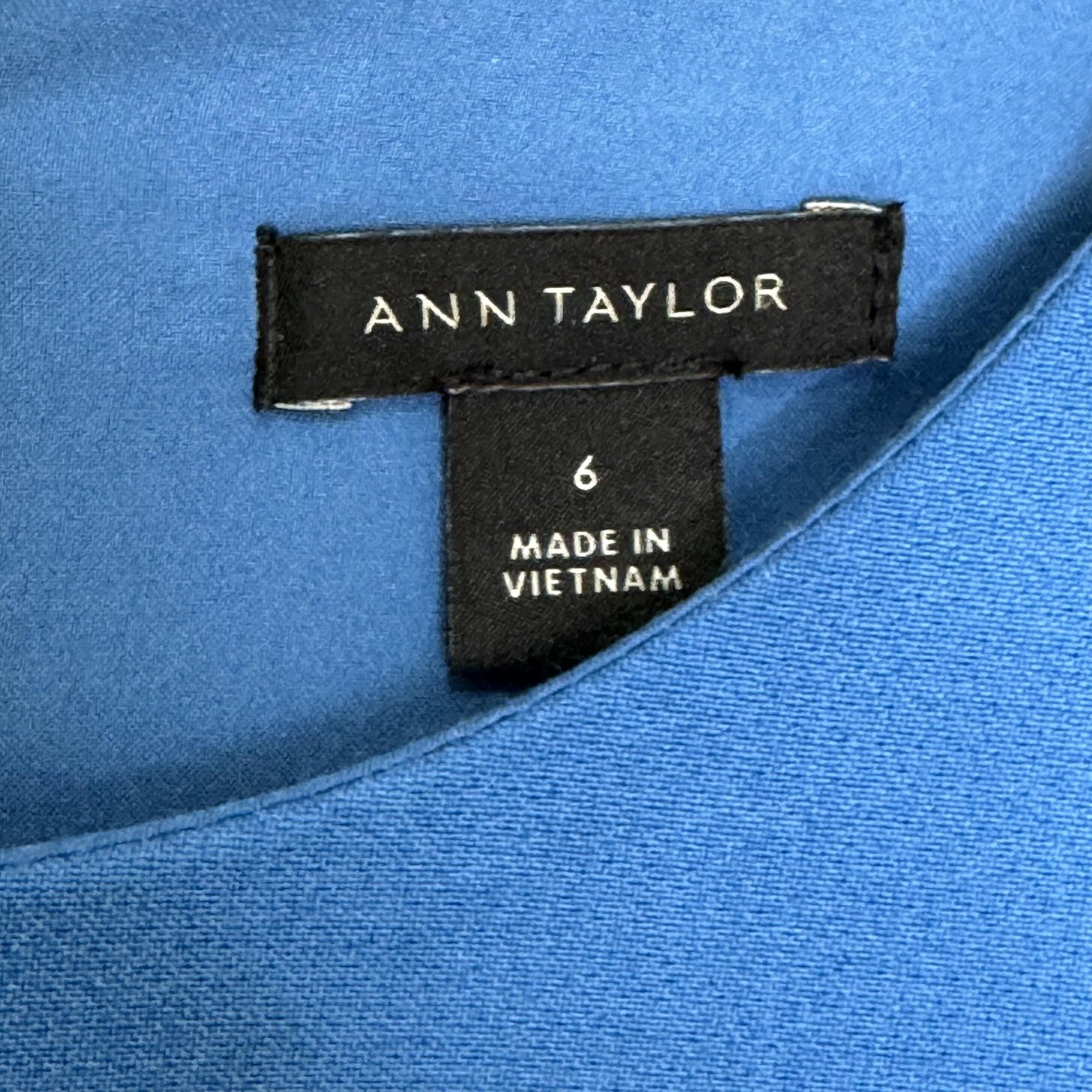 Ann Taylor Dress Womens 6 Sleeveless Ruffle Sheath Pleated Trim Career Office