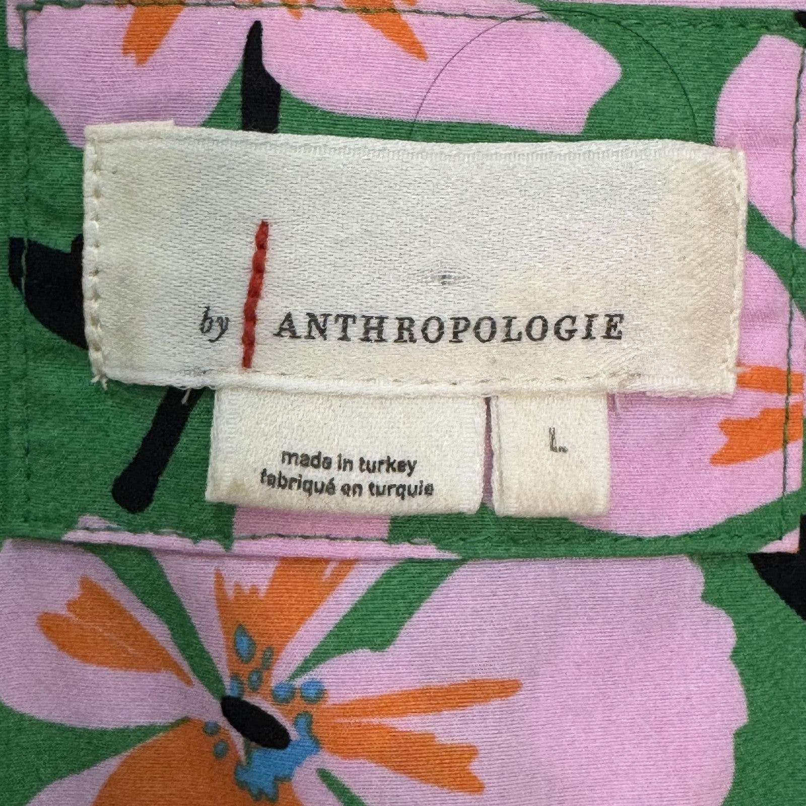 Anthropologie Somerset Dress Large Floral Boho Mini Short Sleeve Pockets
