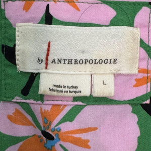 Anthropologie Somerset Dress Large Floral Boho Mini Short Sleeve Pockets