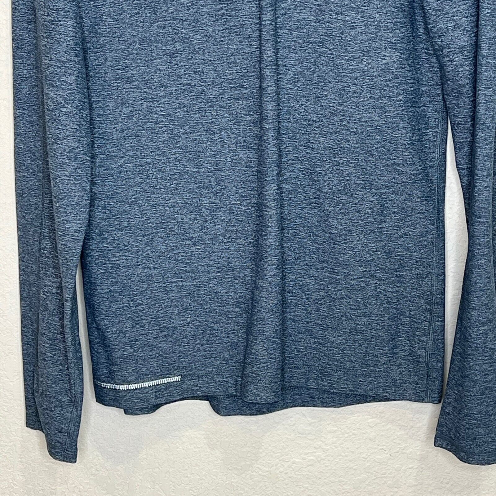 Lululemon Mens Surge Warm 1/4 Zip Silver Heathered Alberta Lake / Caspian Blue M