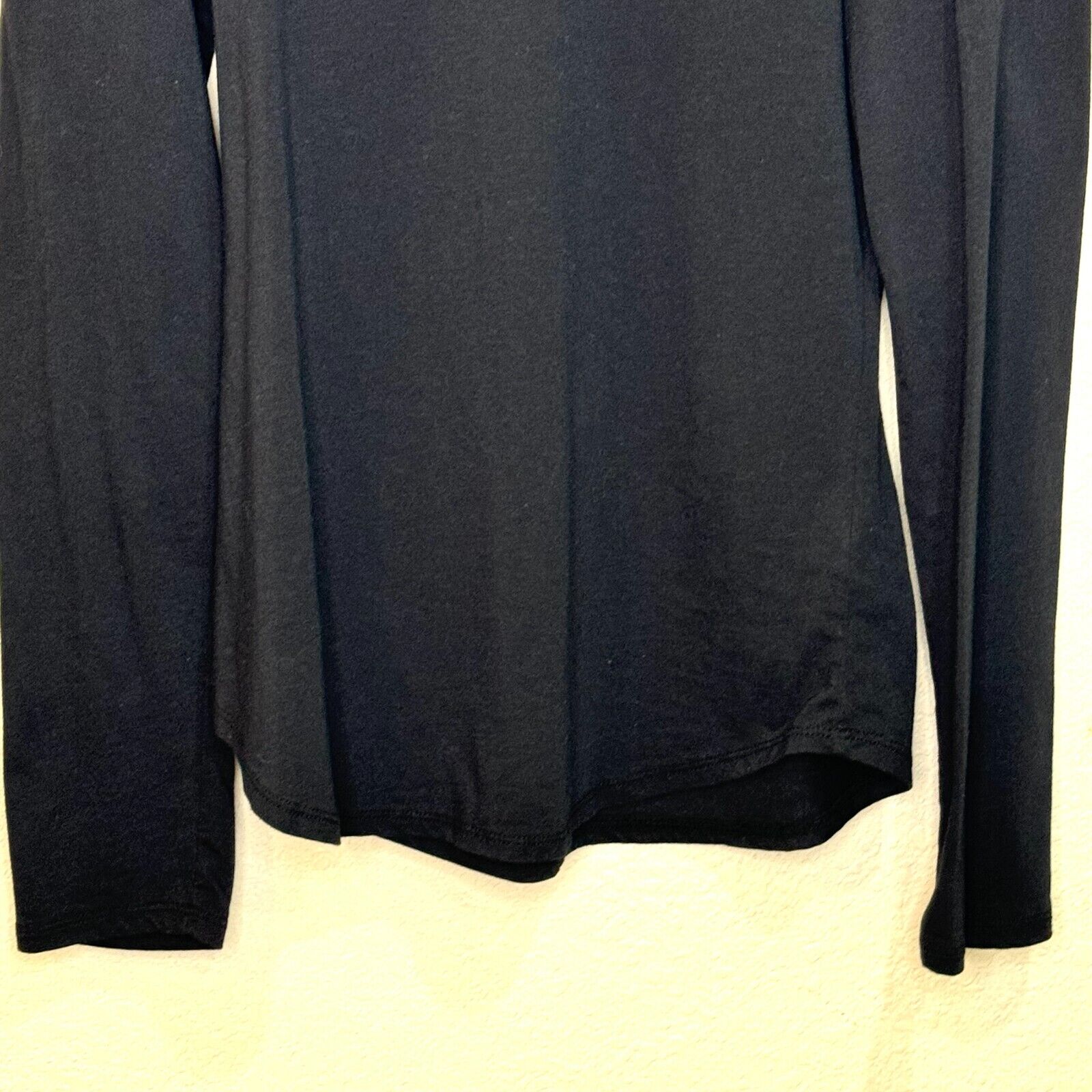 James Perse NEW Womens Black Crew Neck Long Sleeve Pullover T-Shirt Size 3 Large