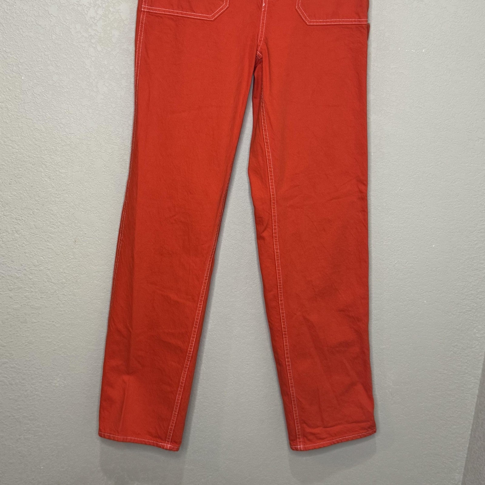 Pacsun 90s BF Carpenter Pants Womens 26 Red Straight Leg Utility Workwear