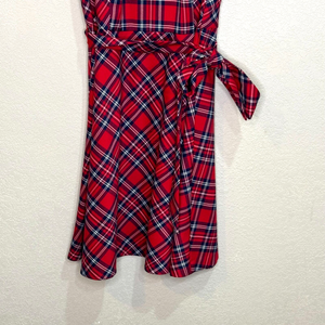 Draper James NEW Red Plaid Angie Check Love Circle Holiday Dress Size 8 $150