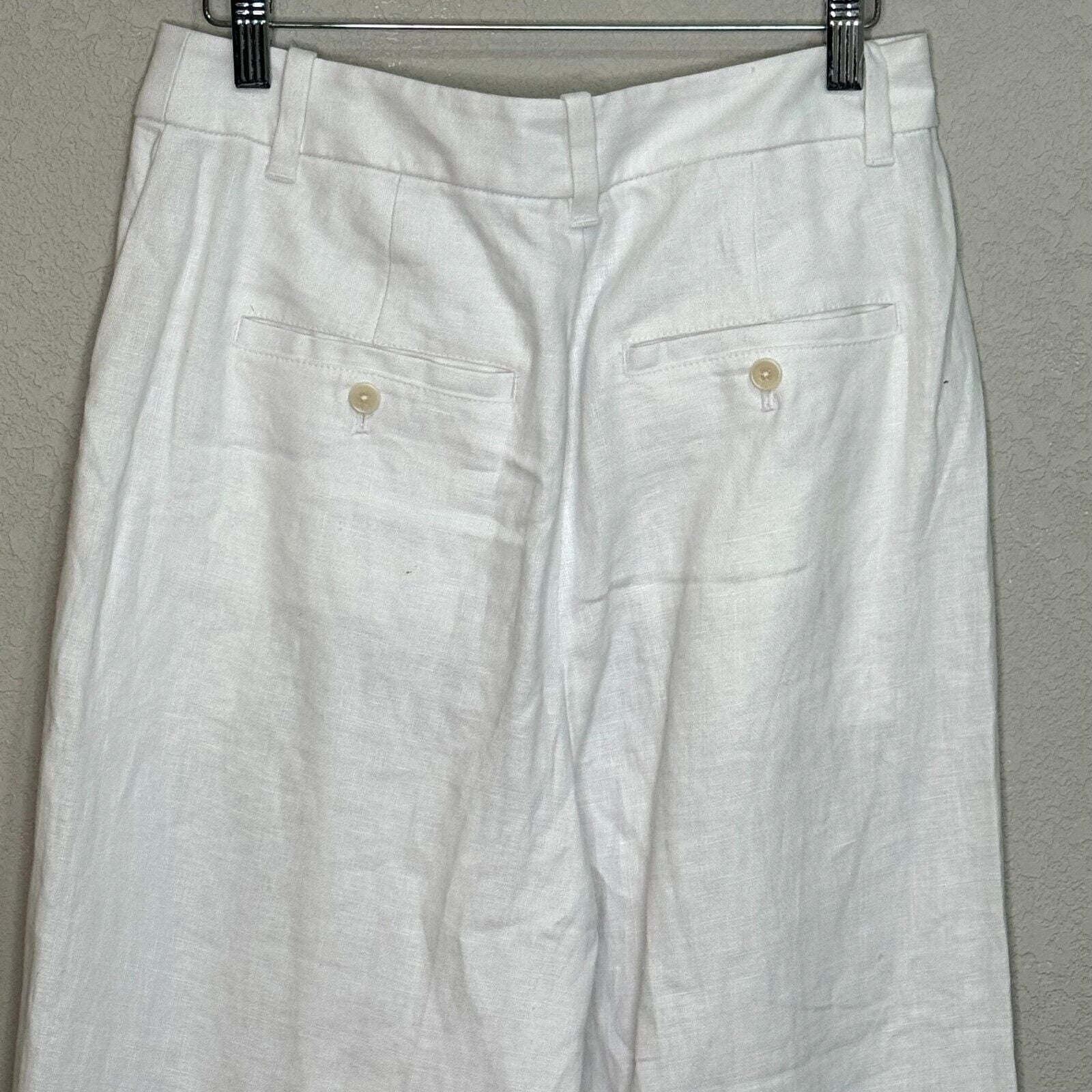 Madewell NEW White Harlow Wide-Leg Pants in 100% Linen Size 6