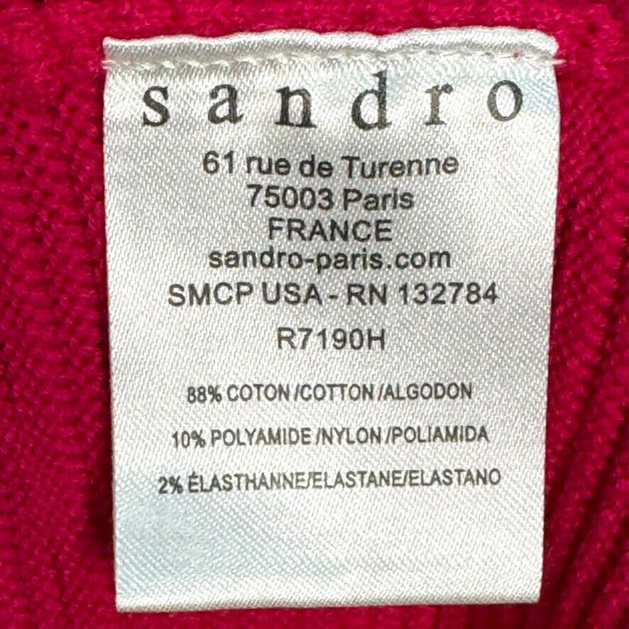 Sandro Paris Fuchsia Pink Multi Pattern Knit Tank Dress US Size 6 (2) NEW $235