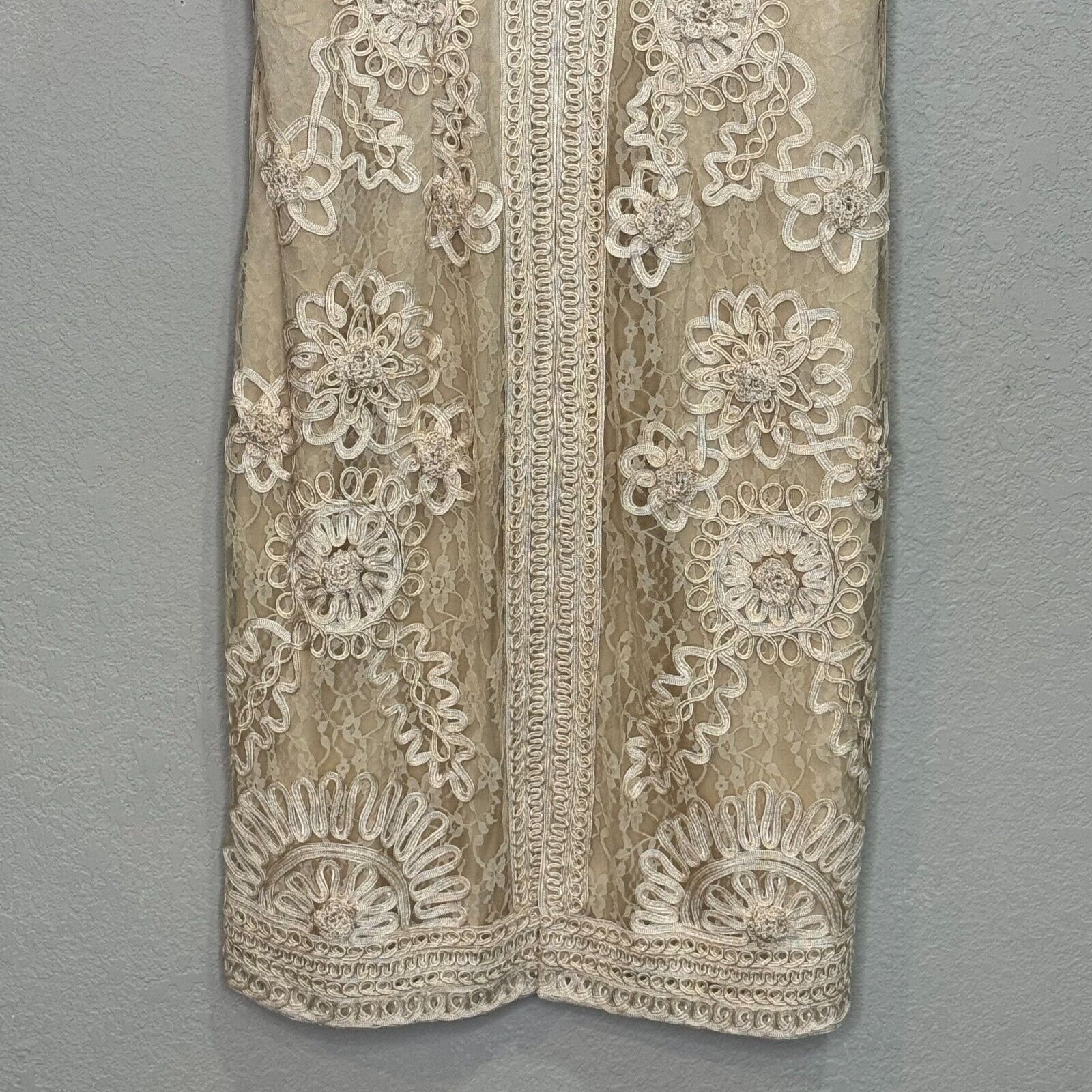 Sue Wong Nocturne Ivory Lace Sleeveless Dress Size 12