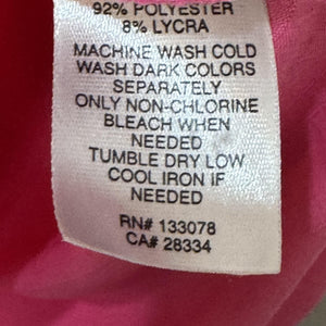 Lucky in Love Shirt Womens Large Pink Short Sleeve Ruched Pullover Tennis Top