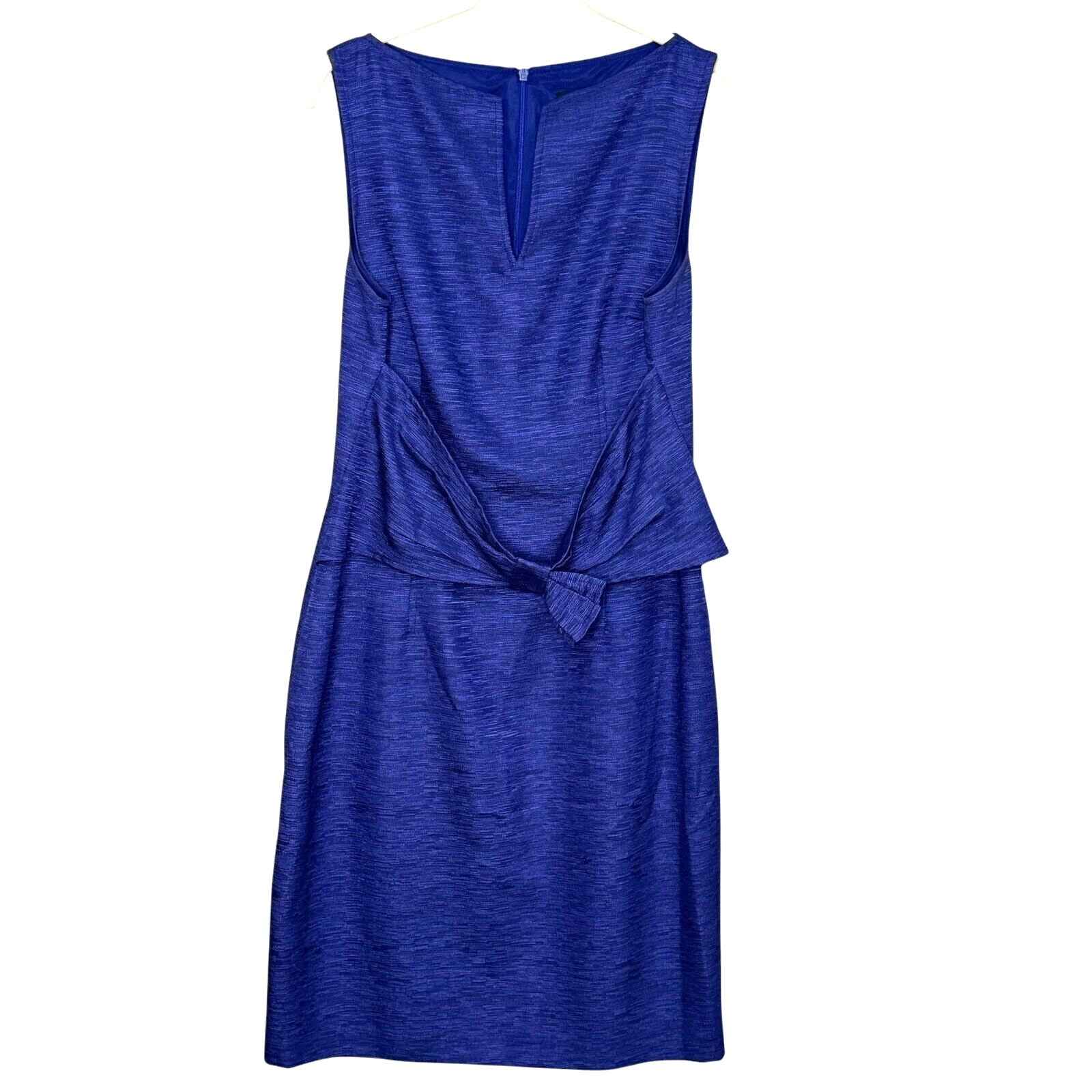 David Meister Dress Size 8 Blue Purple Bow Front Lined Sleeveless