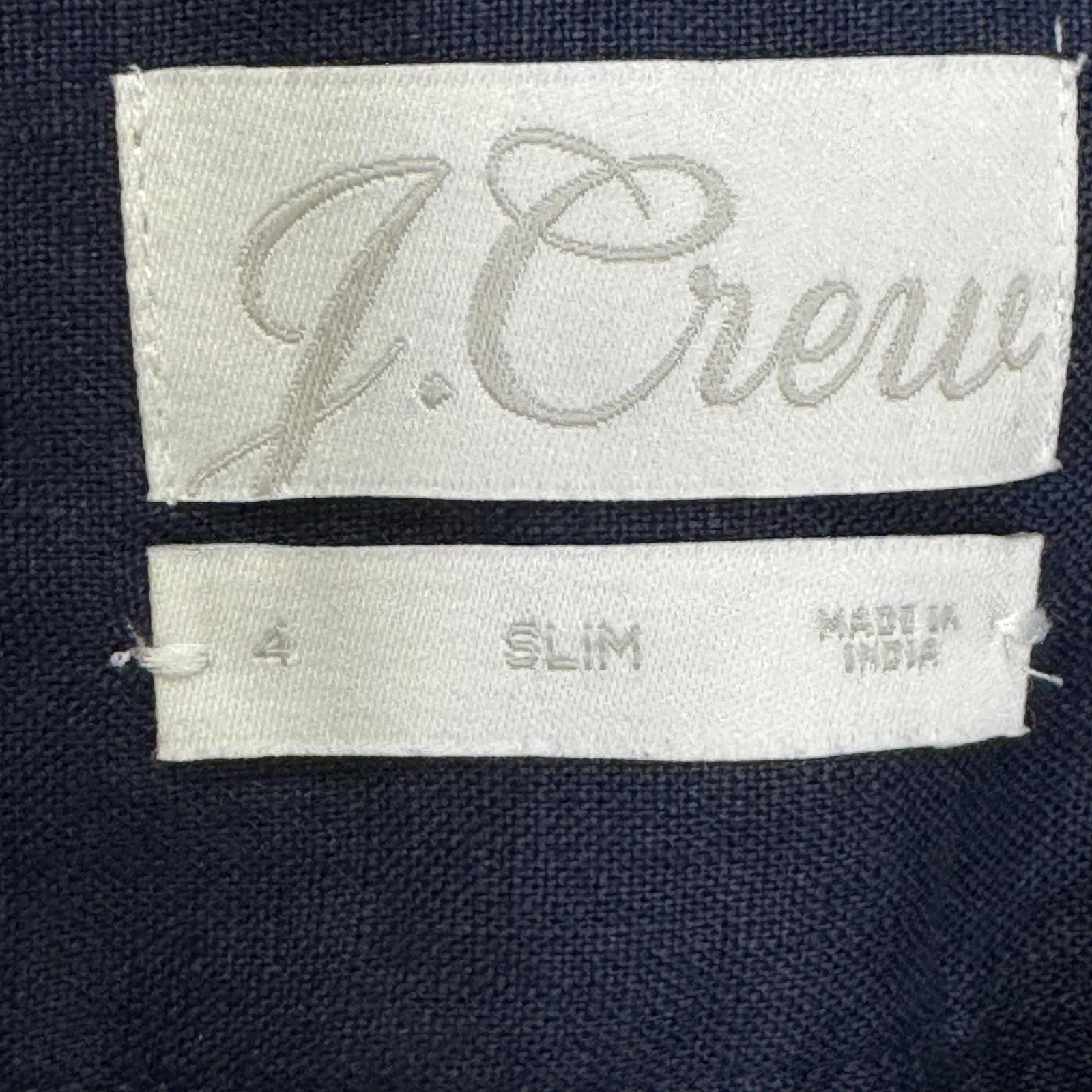 J.Crew Shirt Womens 4 Navy Baird McNutt Irish Linen Slim Button Down Long Sleeve