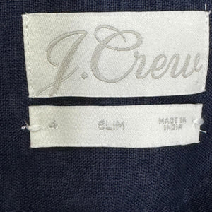 J.Crew Shirt Womens 4 Navy Baird McNutt Irish Linen Slim Button Down Long Sleeve