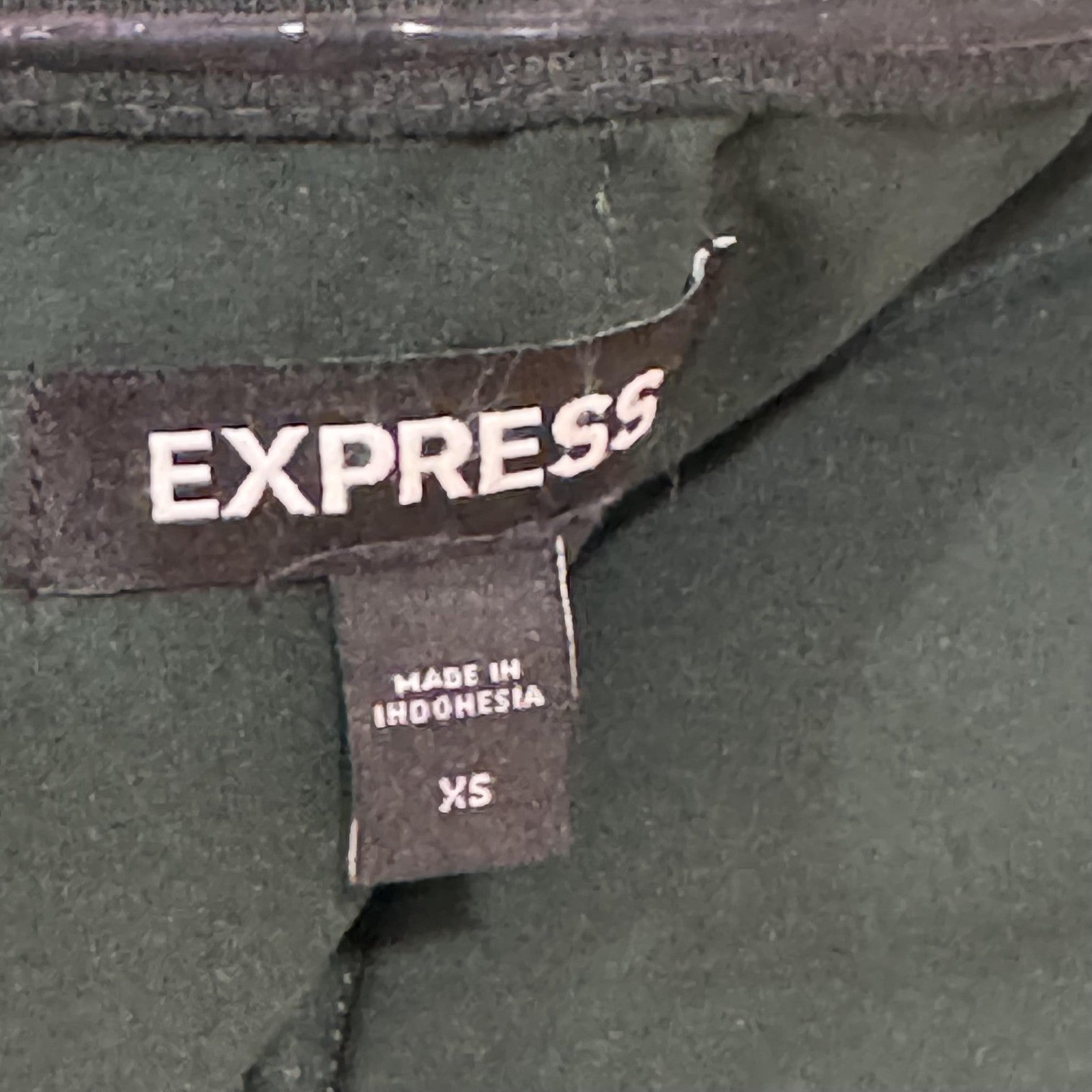 Express Dress Womens XS Green Velvet Strapless Midi Cocktail Formal Slit Party