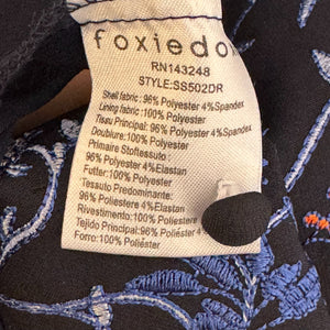 Foxidox Dress Size Medium Senna Embroidered Navy Blue Fit & Flare