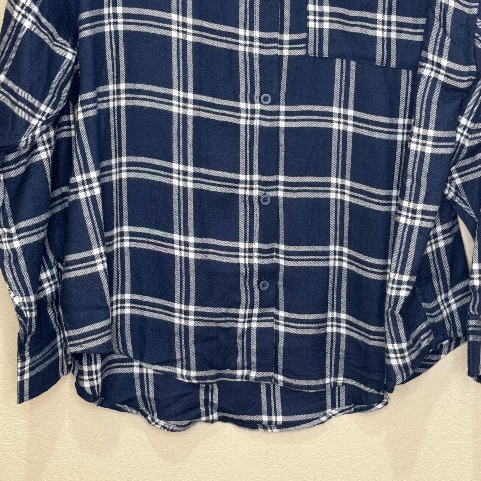 Z Supply Shirt Size Medium Clio Blue Plaid Flannel Button Up