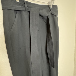 J Crew Easy Pant Womens 6 Black Belted Pleat-Front Jogger 365 Crepe