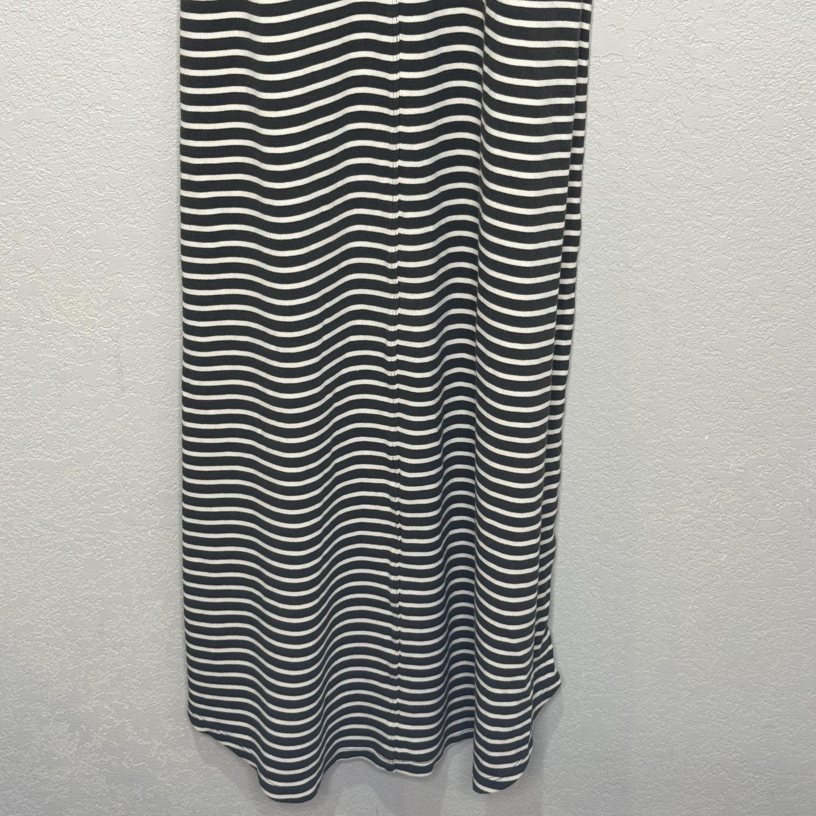 Z Supply Dress Womens Small Black White Striped Sleeveless Maxi Tank Stretch