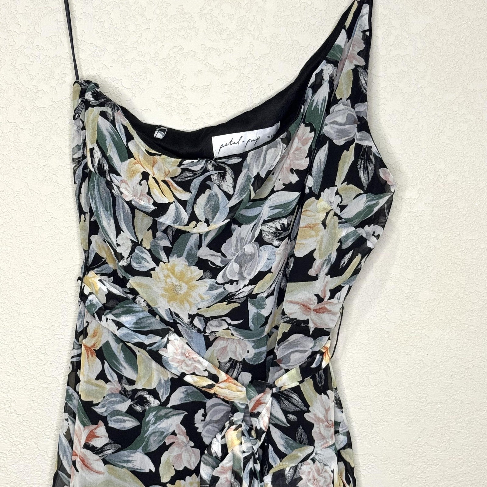 Petal + Pup Dress Womens 8 AU 12 Floral Ruffle Maxi Tiered Spaghetti Strap