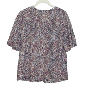 J. Crew Silk Cotton Voile Pintuck Top Blouse in Blooming Floral Size XS