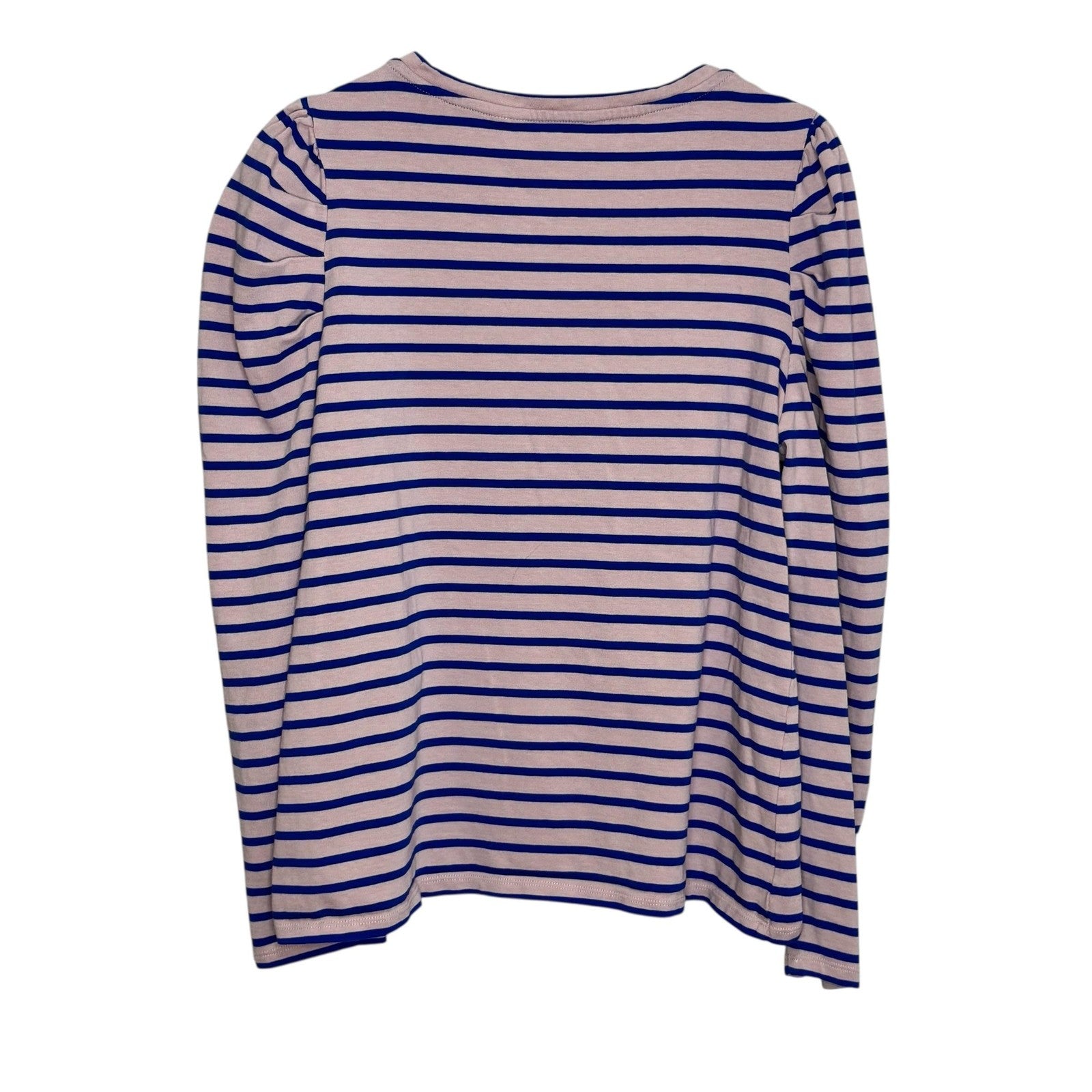 Boden Shirt Womens US 10 Pink Blue Striped Long Sleeve Crewneck Cotton Top