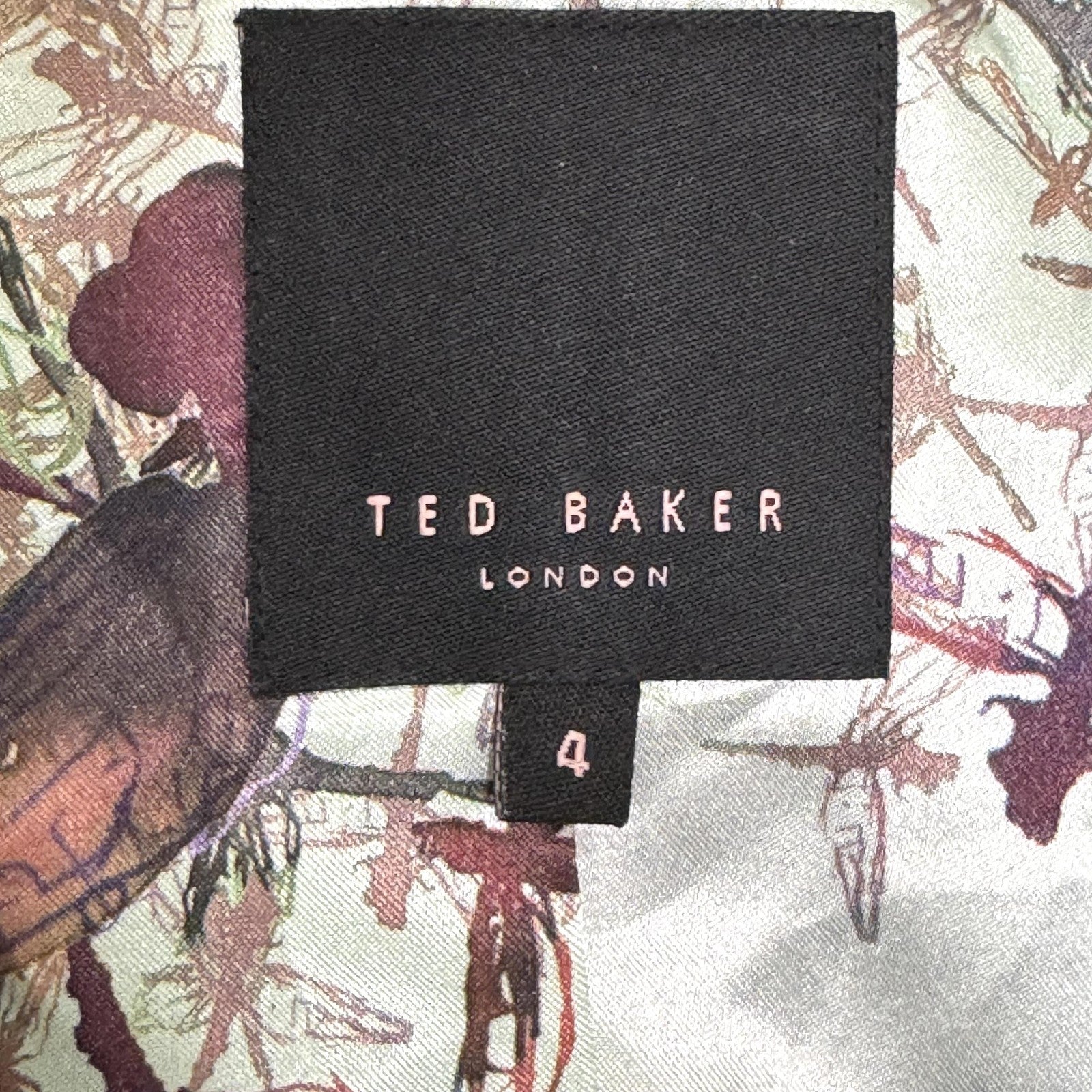 Ted Baker Blazer Womens Size 10 Black Wool Blend One Button Suit Jacket Lined