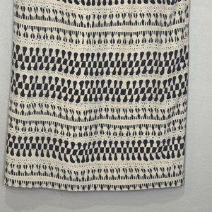 Club Monaco Dress Small Black White Silk Crochet Neckline Patterned Y2K