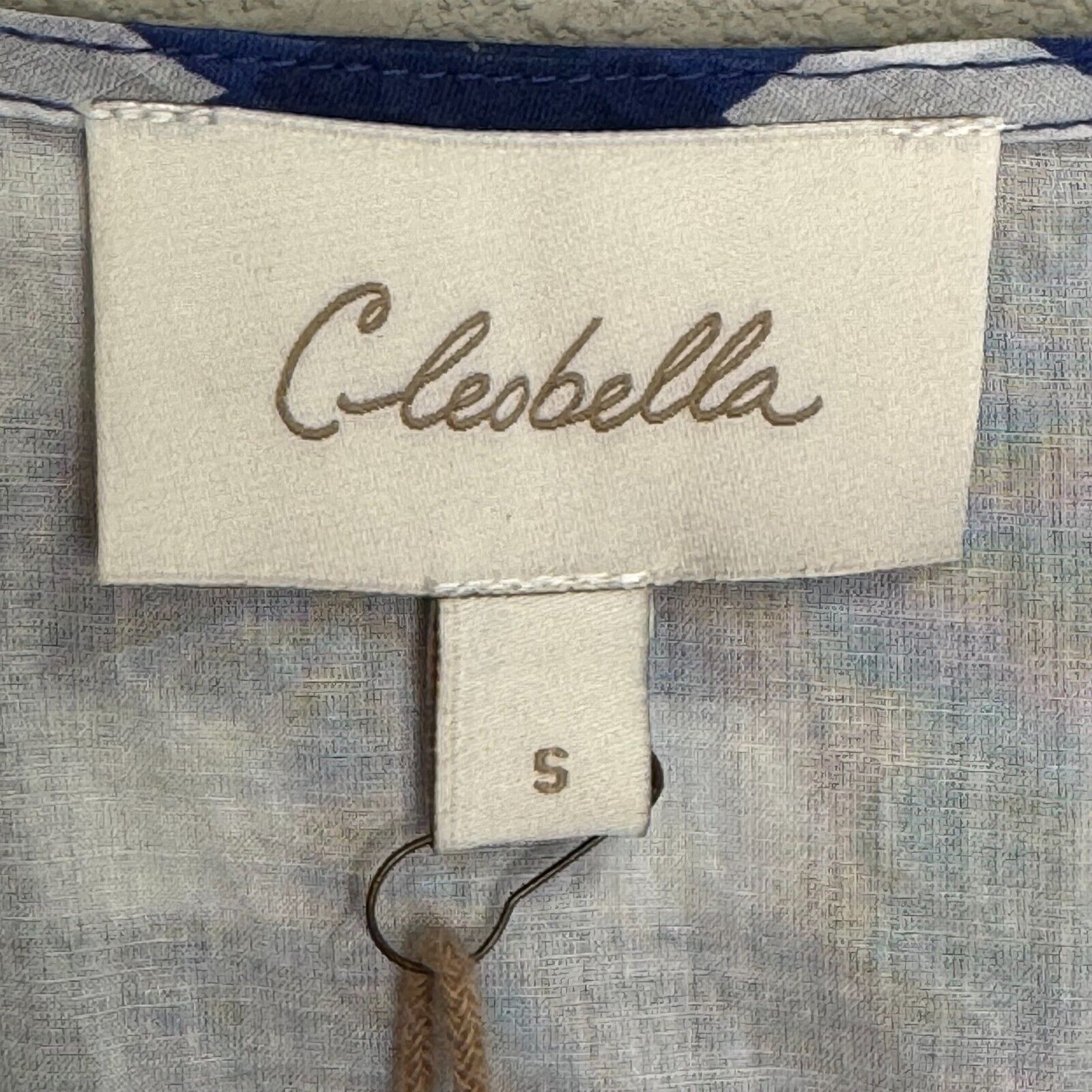 Cleobella Benny Mini Dress Size Small NEW Blue White $250 Ruffle Sleeve Smocked