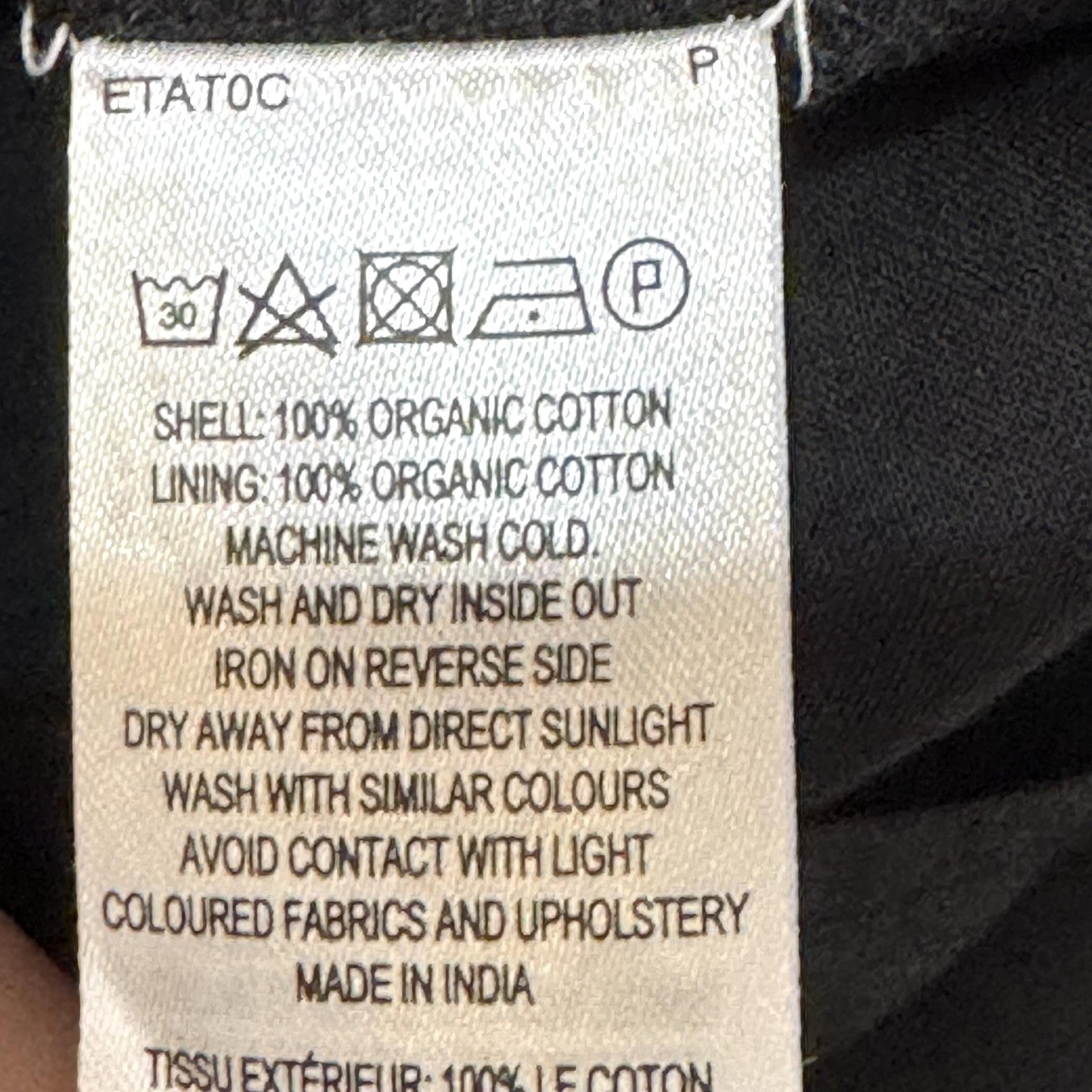 French Connection Dress Womens 6 Black Puff Sleeve Organic Cotton Pockets New
