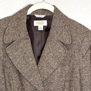 Talbots Blazer Womens 8 Wool Silk Blend Italian Fabric Tweed Jacket Classic