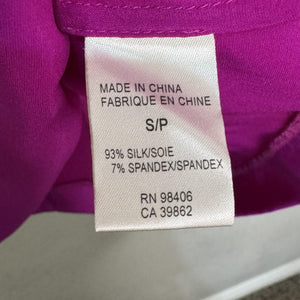 Theory Silk Tank Top Womens Small Purple Magenta Morisa Sleeveless Blouse Shirt