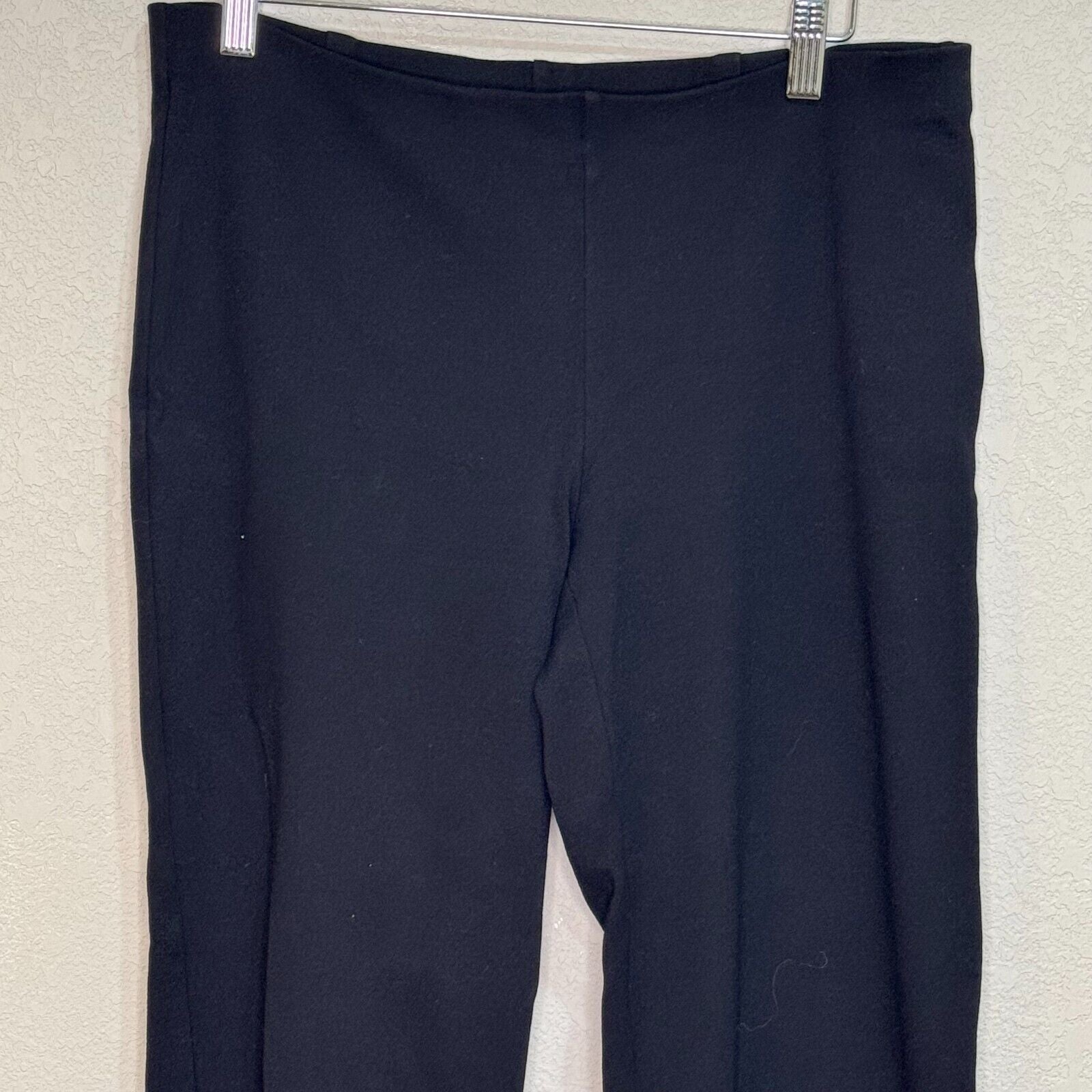 Eileen Fisher Black Wide-Leg Knit Ankle Pants Size Small