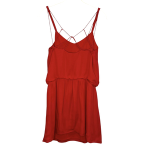 Haute Hippie Dress Womens XS Silk Strappy Mini Cocktail Party Criss Cross Back