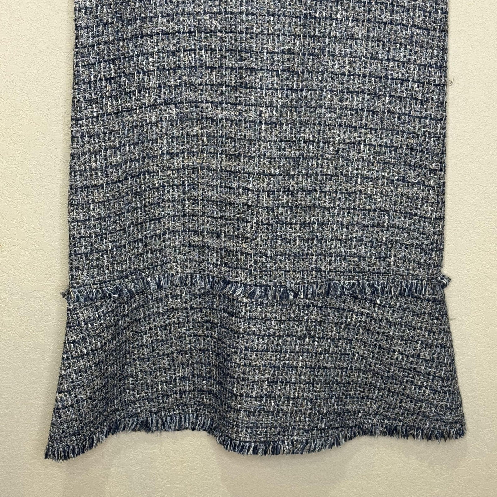 Lafayette 148 Dress Womens Petite Small Shift Tweed Fringe New Pockets
