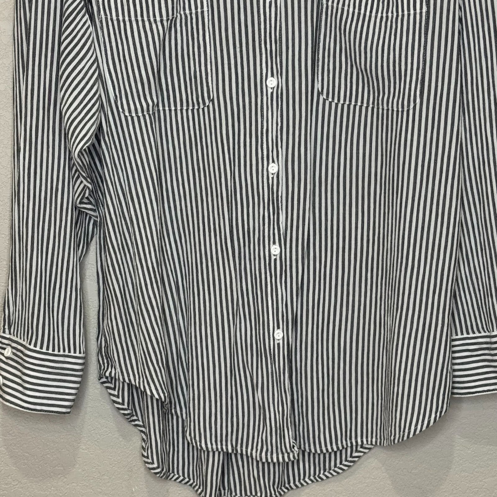 Z Supply Lalo Button Up Top Tunic Size XS / Small Striped Black White