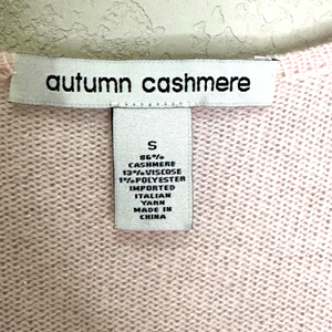 Autumn Cashmere Sweater Size Small Pink Shimmer Half-Sleeve Square Neck