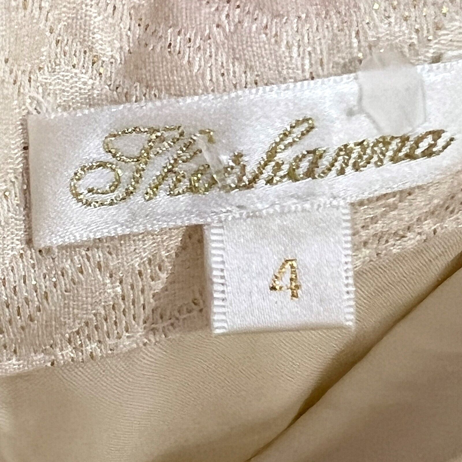 Shoshanna Strapless Dress Ivory Gold Bow Belt Silk Blend Size 4