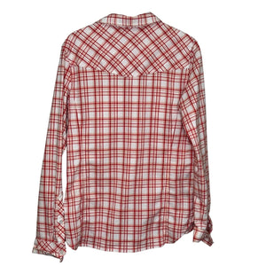 STIO Women’s Shirt Size Medium Red Plaid Long Sleeve Button Down