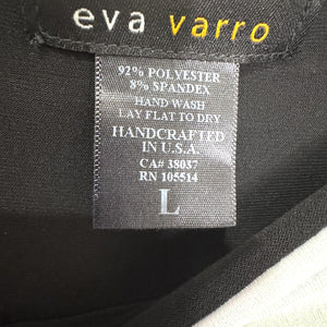 Eva Varro Tunic Top Womens Large Abstract Print Layered Hem 3/4 Sleeve Pullover
