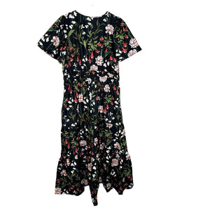 Anthropologie Black Floral Somerset Dress Size XL