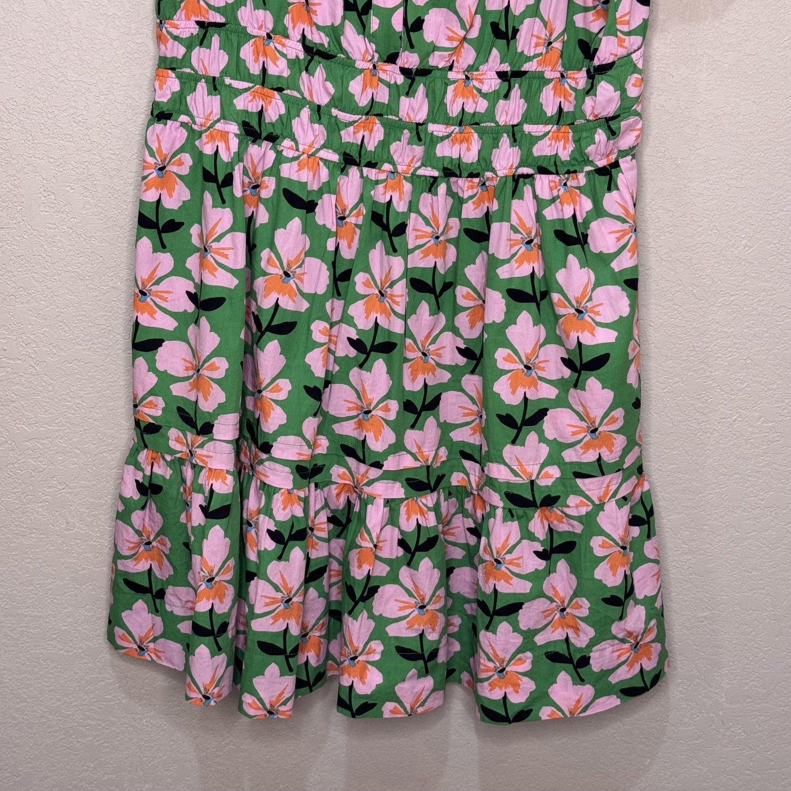 Anthropologie Somerset Dress Large Floral Boho Mini Short Sleeve Pockets