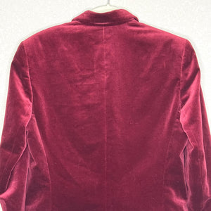 Gorsuch Ltd Blazer Womens 8 Burgundy Velvet Gold Buttons Made USA Lined Jacket