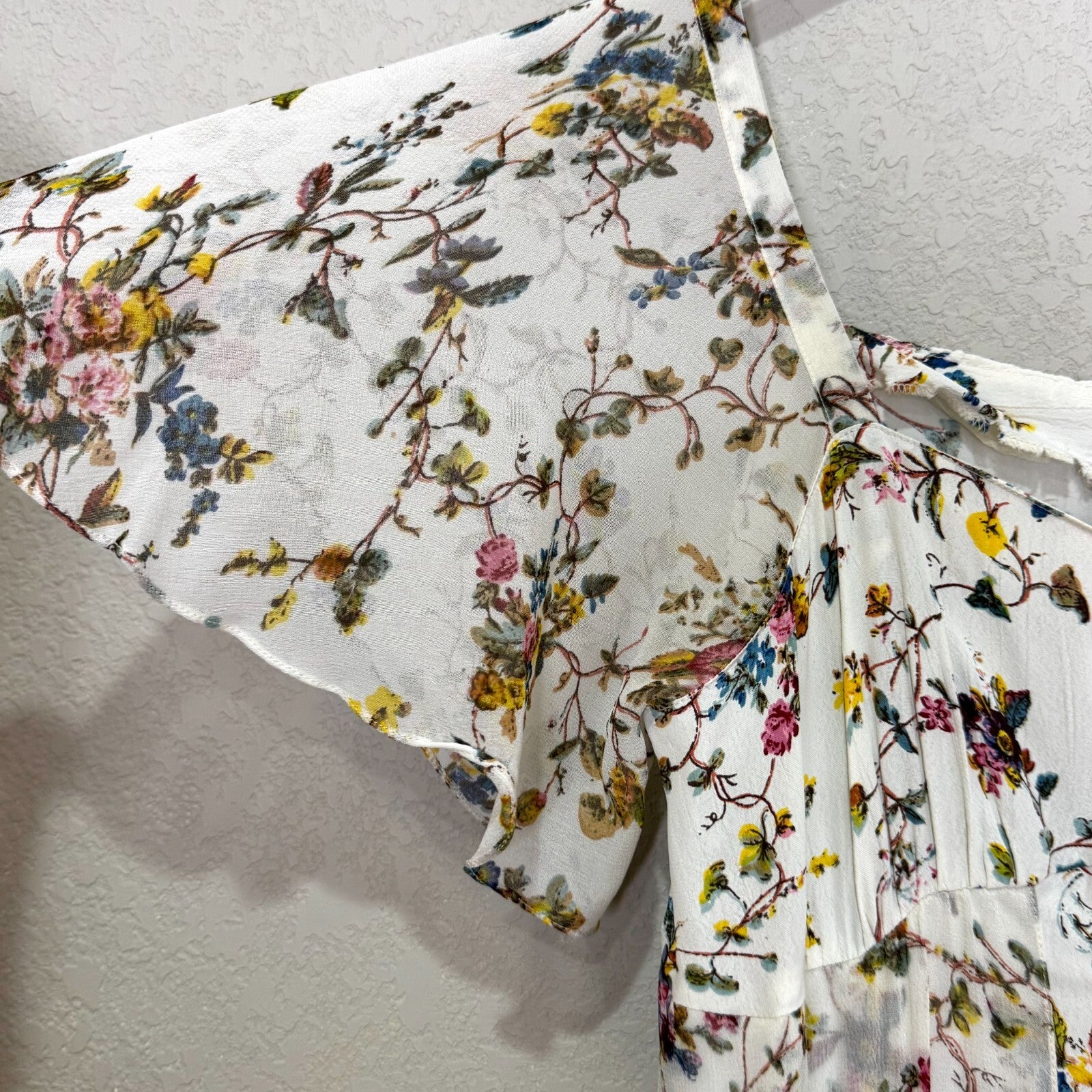 VTG Gail Garner All That Glitters San Francisco Dress Size Small Floral Sheer