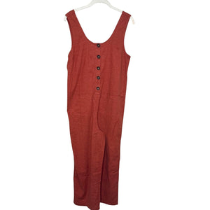 Marine Layer Sydney Beach Hemp Blend Jumpsuit Size Small Orange Rust $128