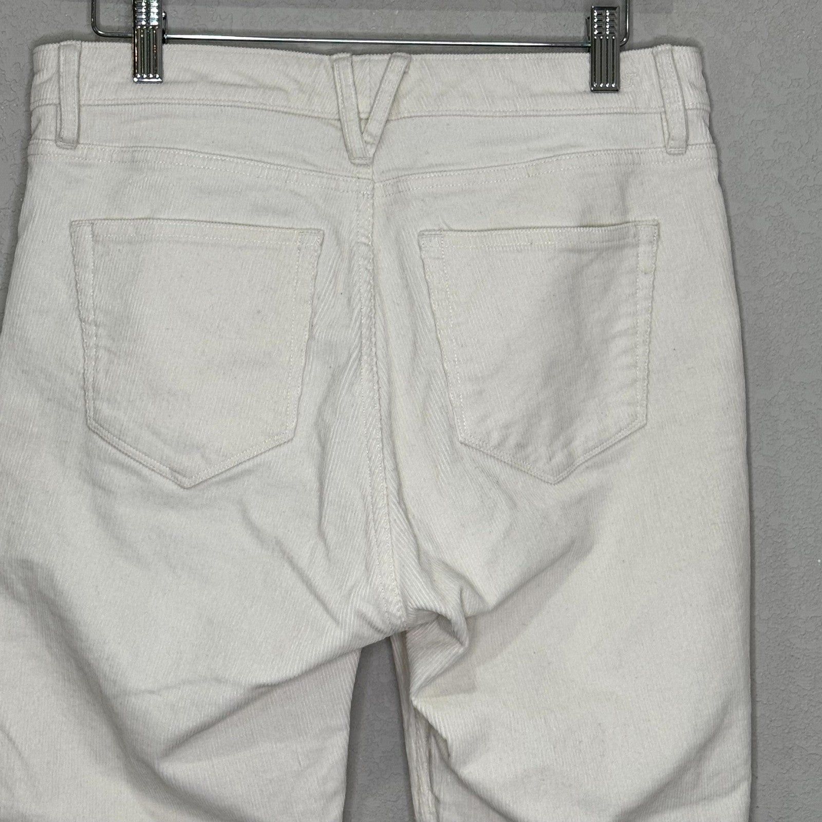 Vineyard Vines Pants Womens 28 Corduroy High Rise Ankle Raw Hem Ivory 2P001366