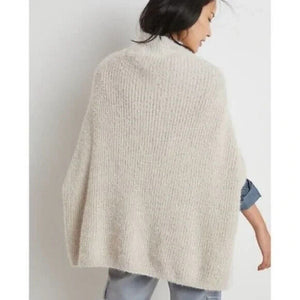 Anthropologie Akemi + Kin Rosie Pointelle Sweater Cape Poncho One Size NEW $118