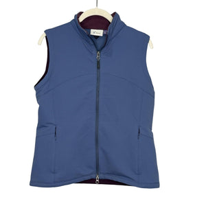 Ibex Vest Womens Medium Blue Climawool Wool Blend Softshell Full Zip Outdoor