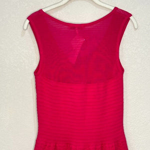 Sandro Paris Fuchsia Pink Multi Pattern Knit Tank Dress US Size 6 (2) NEW $235