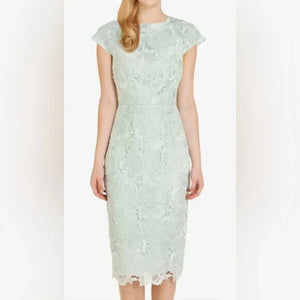 Ted Baker Raenna Lace Fitted Midi Dress Cap Sleeve Approx Size 4 - 6 TB 2