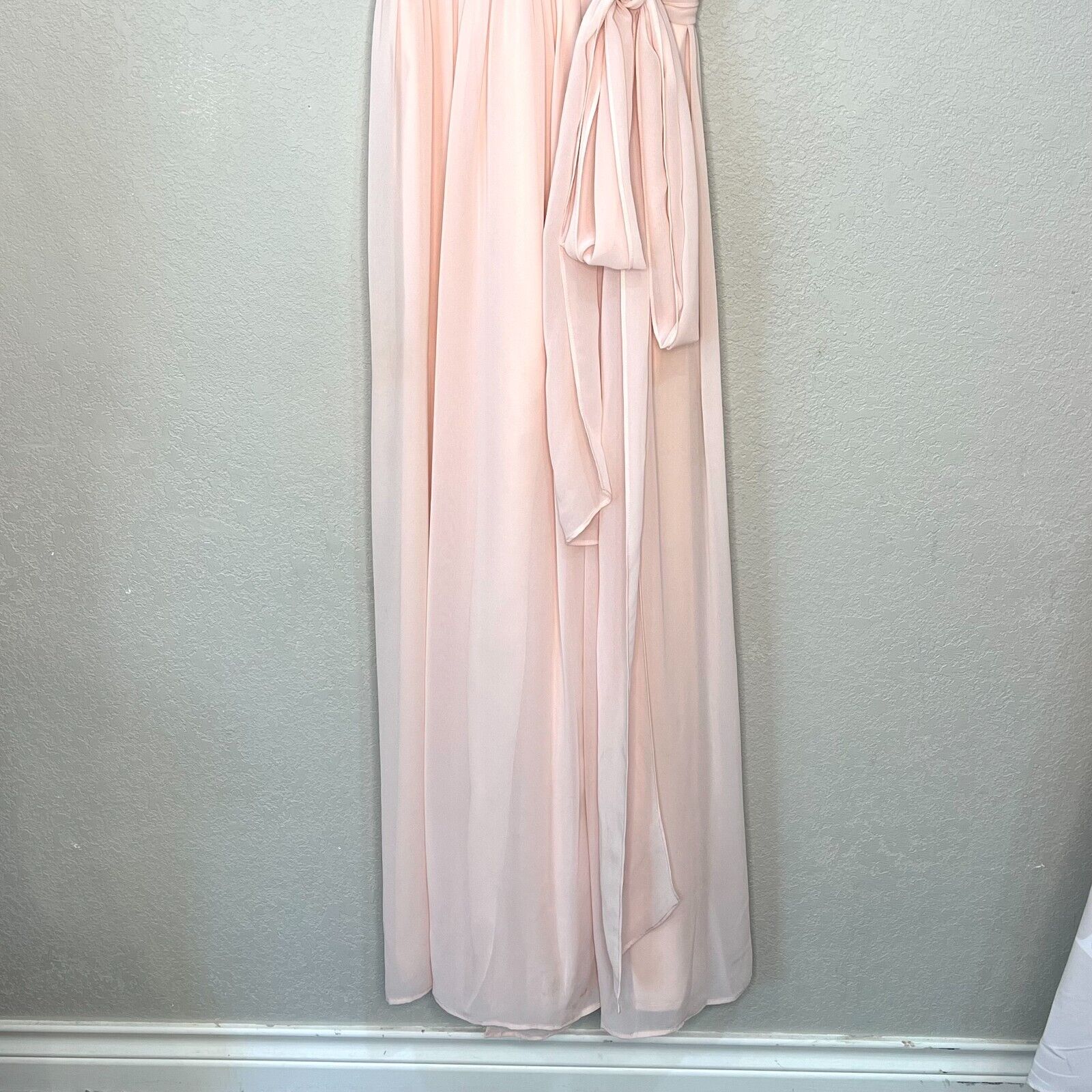 Ceremony by Joanna August Newbury Blush Pink Maxi Formal Wrap Dress Size XS