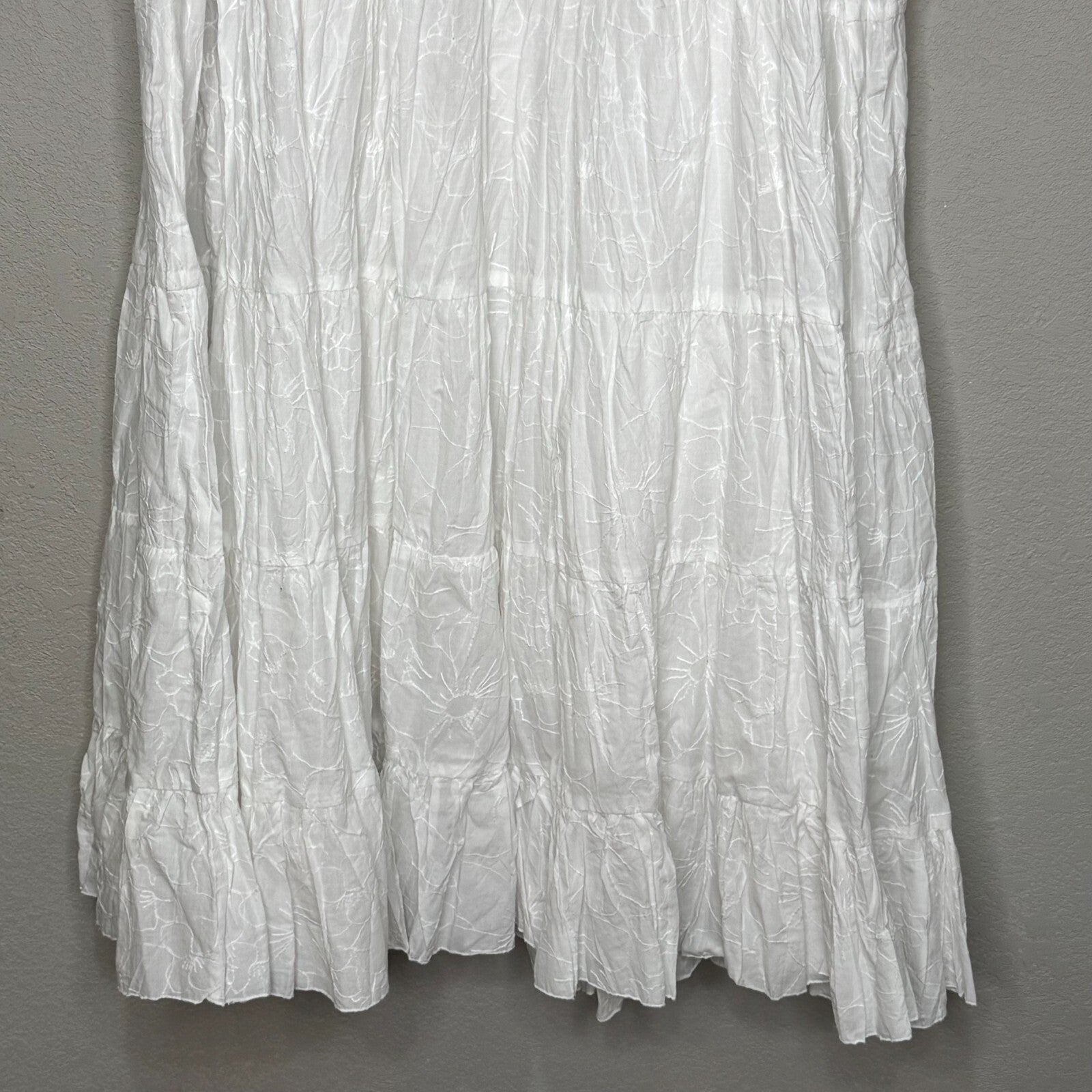 Karen Kane Maxi Skirt Size 2X White The Sunset Embroidered Lined NEW $116