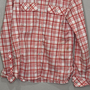 STIO Women’s Shirt Size Medium Red Plaid Long Sleeve Button Down