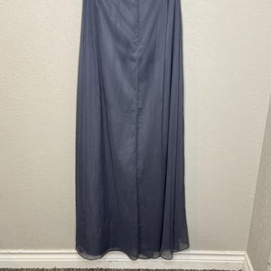 BHLDN Dress Womens Medium Blue Gray Sleeveless Chiffon Maxi Gown Formal Wedding